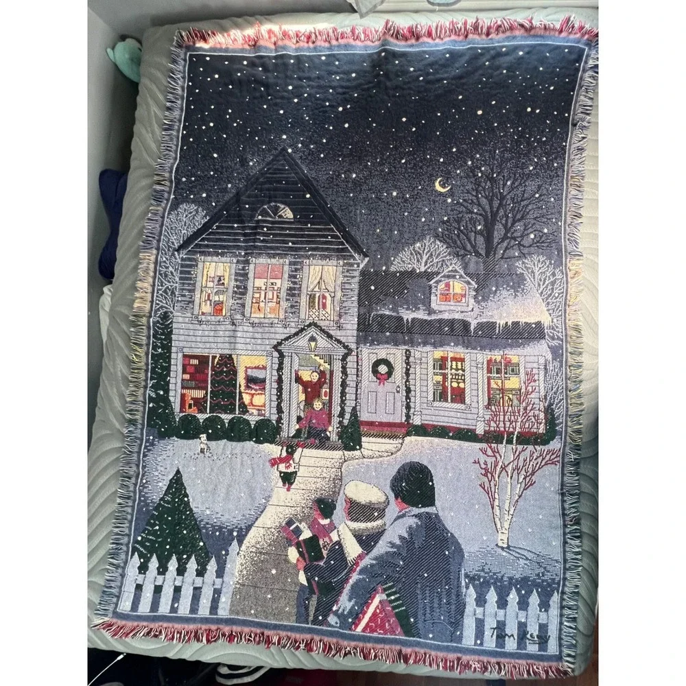 Woven Tapestry Throw Blanket 